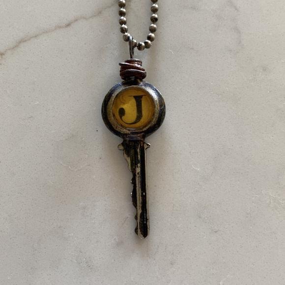 Handmade initial “J” KEY necklace. - Picture 2 of 5